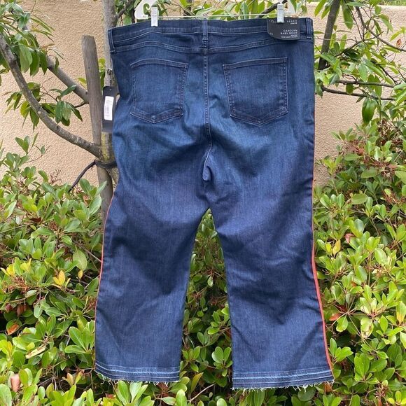 Veronica Beard Carolyn High Rise Baby Boot Jean Navy Red Stripe Plus Size 24 NWT - Picture 6 of 10